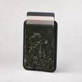Dark Vintage Botanical MagSafe card holder showing the patterned front