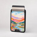 Pastel Painted Meadow Landscape MagSafe card holder showing the patterned front