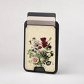 Vintage Botanical Bouquet MagSafe card holder showing the patterned front