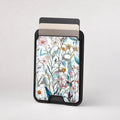 Blue White Daisy Wildflower MagSafe card holder showing the patterned front