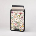 Pastel Wildflower Stained Glass MagSafe card holder showing the patterned front