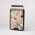 Warm Wildflower Stained Glass MagSafe card holder showing the patterned front