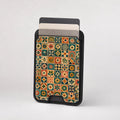 Moroccan Mosaic Tile MagSafe card holder showing the patterned front