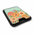 Mint Retro Folk Floral MagSafe card holder showing the angled leather surface