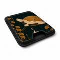 Dark Green Crane MagSafe card holder showing the angled leather surface