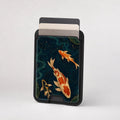Japanese Koi Fish MagSafe card holder showing the patterned front