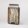 Rose Gold Agate Marble MagSafe card holder showing the patterned front