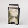 Misty Neutral Landscape MagSafe card holder showing the patterned front