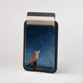 Fox Under Starry Sky MagSafe card holder showing the patterned front