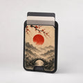 Third view of the Red Sun Mountain Bridge MagSafe Card Holder MagSafe card holder featuring the patterned front