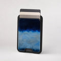Midnight Navy Sky Blue Color Block MagSafe card holder showing the patterned front