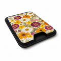 Pressed Daisy Wildflower Bouquet MagSafe card holder showing the angled leather surface