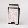 Pink Toile Wildflower MagSafe card holder showing the patterned front