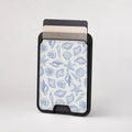 Blue Coastal Seashell MagSafe card holder showing the patterned front