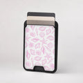 Third view of the Pink Coastal Seashell MagSafe Card Holder MagSafe card holder featuring the patterned front