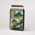 Asian Jade Landscape MagSafe card holder showing the patterned front