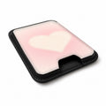 Blush Pink Abstract Gradient MagSafe card holder showing the angled leather surface