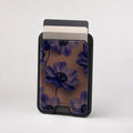Midnight Purple Floral MagSafe card holder showing the patterned front