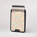 Pastel Cottage Garden Floral MagSafe card holder showing the patterned front