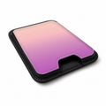 Pink Purple Ombre Gradient MagSafe card holder showing the angled leather surface