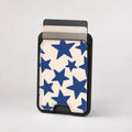 Blue Star Pattern MagSafe card holder showing the patterned front