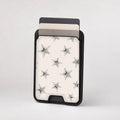 Silver Puffy Star MagSafe card holder showing the patterned front