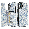 Blue Porcelain Floral Flip Wallet Case for iPhone 17–14 – Card Holder & Kickstand – product image 2