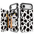 Black & White Cow Print Flip Wallet Case for iPhone 17–14 – Card Holder & Kickstand – product image 4