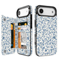 Blue Porcelain Floral Flip Wallet Case for iPhone 17–14 – Card Holder & Kickstand – product image 9