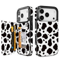Black & White Cow Print Flip Wallet Case for iPhone 17–14 – Card Holder & Kickstand – product image 3