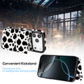 Black & White Cow Print Flip Wallet Case for iPhone 17–14 – Card Holder & Kickstand – product image 10
