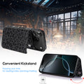Black Leopard Flip Wallet Case for iPhone 17–14 – Card Holder & Kickstand – product image 9