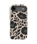 Black botanical floral MagSafe tough case for iPhone 17 Air