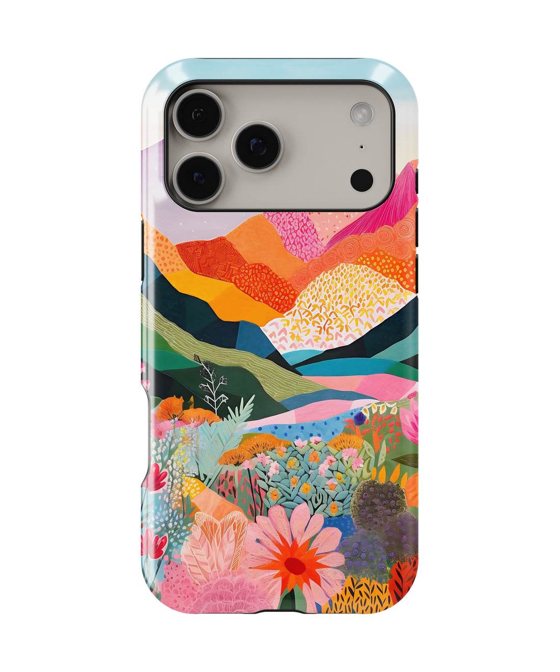 Colorful mountain garden MagSafe tough case for iPhone 17 Pro Max