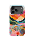 Colorful mountain garden MagSafe tough case for iPhone 17 Pro