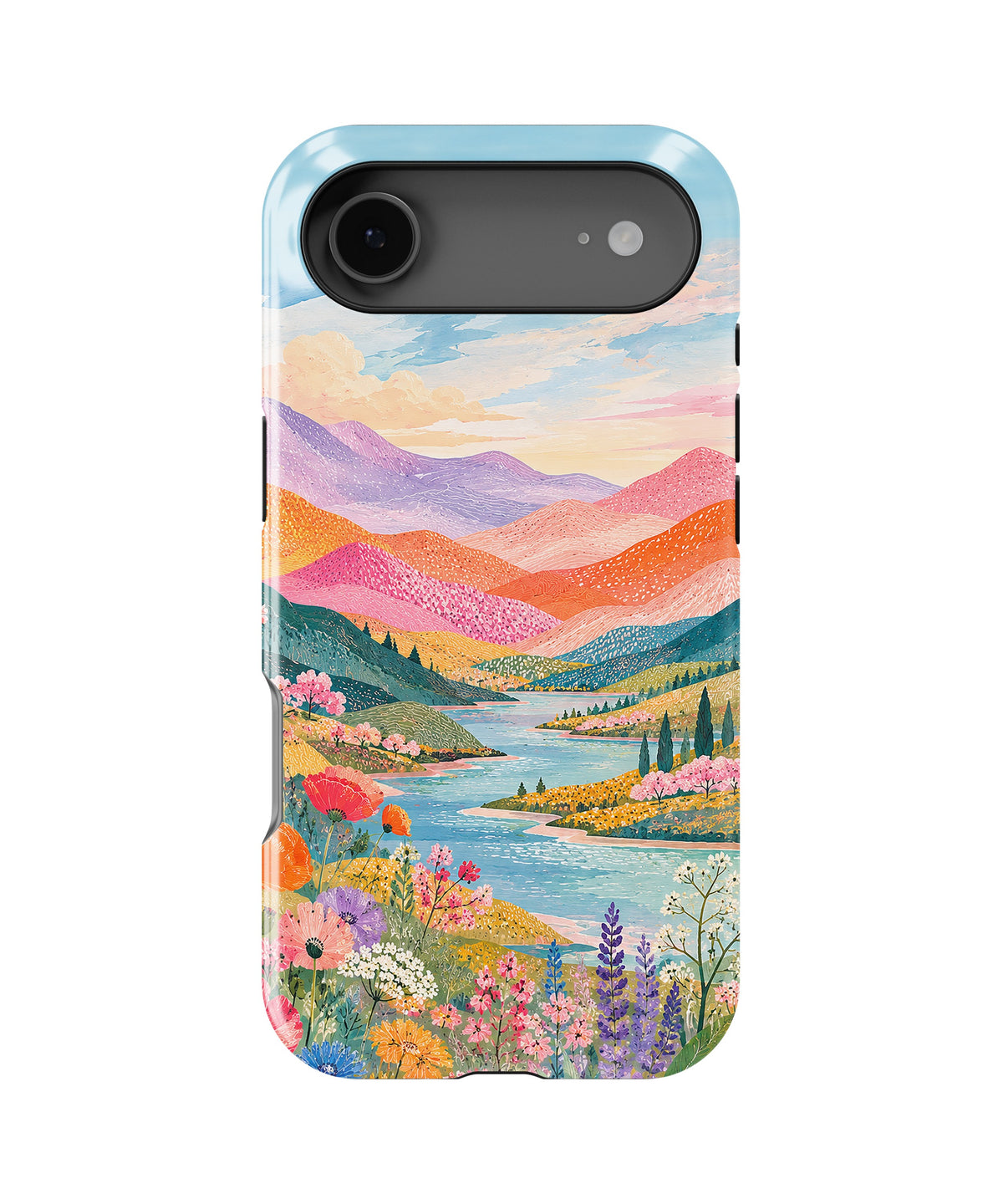 Pastel Mountain Lake Floral MagSafe iPhone Tough Case product image for iPhone 17 Air