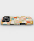Vintage Patchwork Quilt MagSafe iPhone Tough Case low angle lifestyle product view