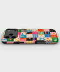 Colorful Patchwork Quilt MagSafe iPhone Tough Case low angle lifestyle product view