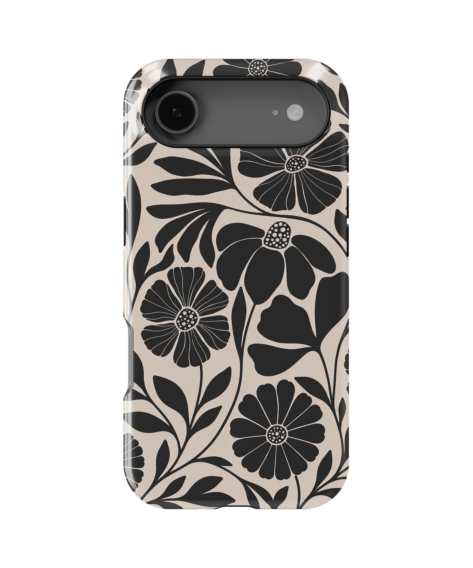 Black Cream Retro Floral MagSafe iPhone Tough Case product image for iPhone 17 Air