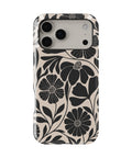 Black Cream Retro Floral MagSafe iPhone Tough Case product image for iPhone 17 Pro Max