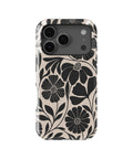 Black Cream Retro Floral MagSafe iPhone Tough Case product image for iPhone 17 Pro