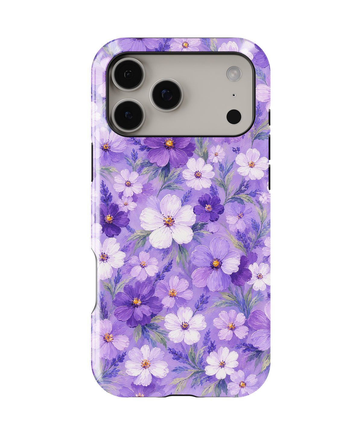 Lavender Daisy Floral MagSafe Tough Case – iPhone 18 Pro Max & iPhone 18 Pro | Custom Name