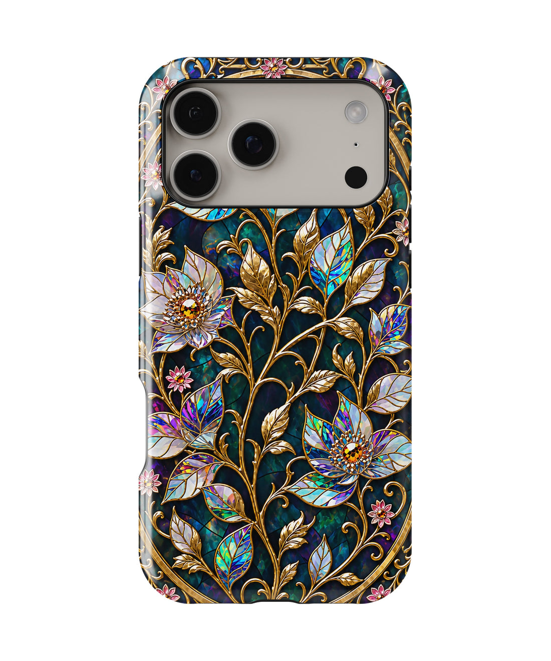 Stained Glass Floral Vine MagSafe iPhone Tough Case product image for iPhone 17 Pro Max