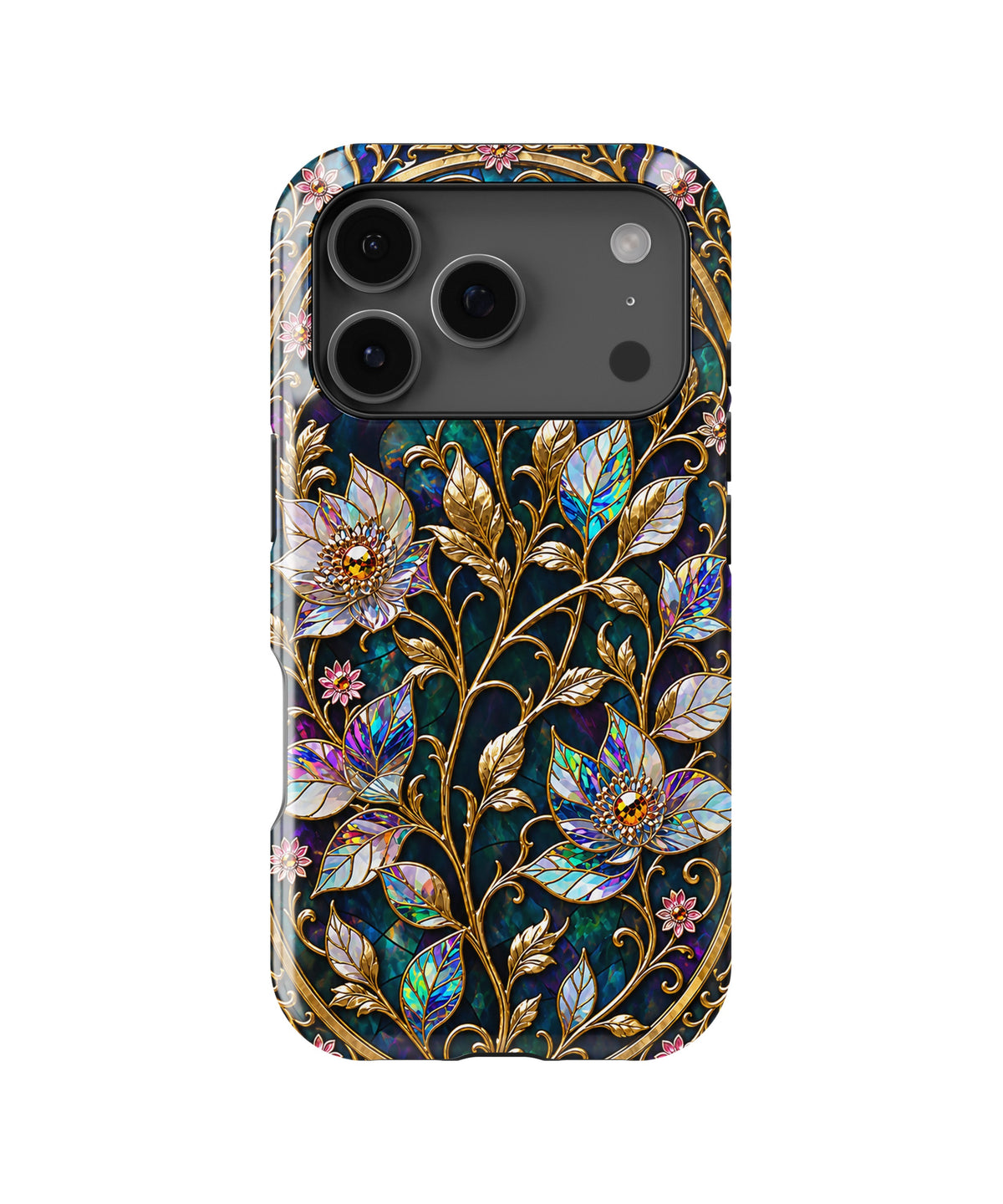 Stained Glass Floral Vine MagSafe iPhone Tough Case product image for iPhone 17 Pro