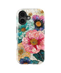 Bright Zinnia Floral MagSafe iPhone Tough Case product image for iPhone 17, iPhone 16, and iPhone 16 Plus
