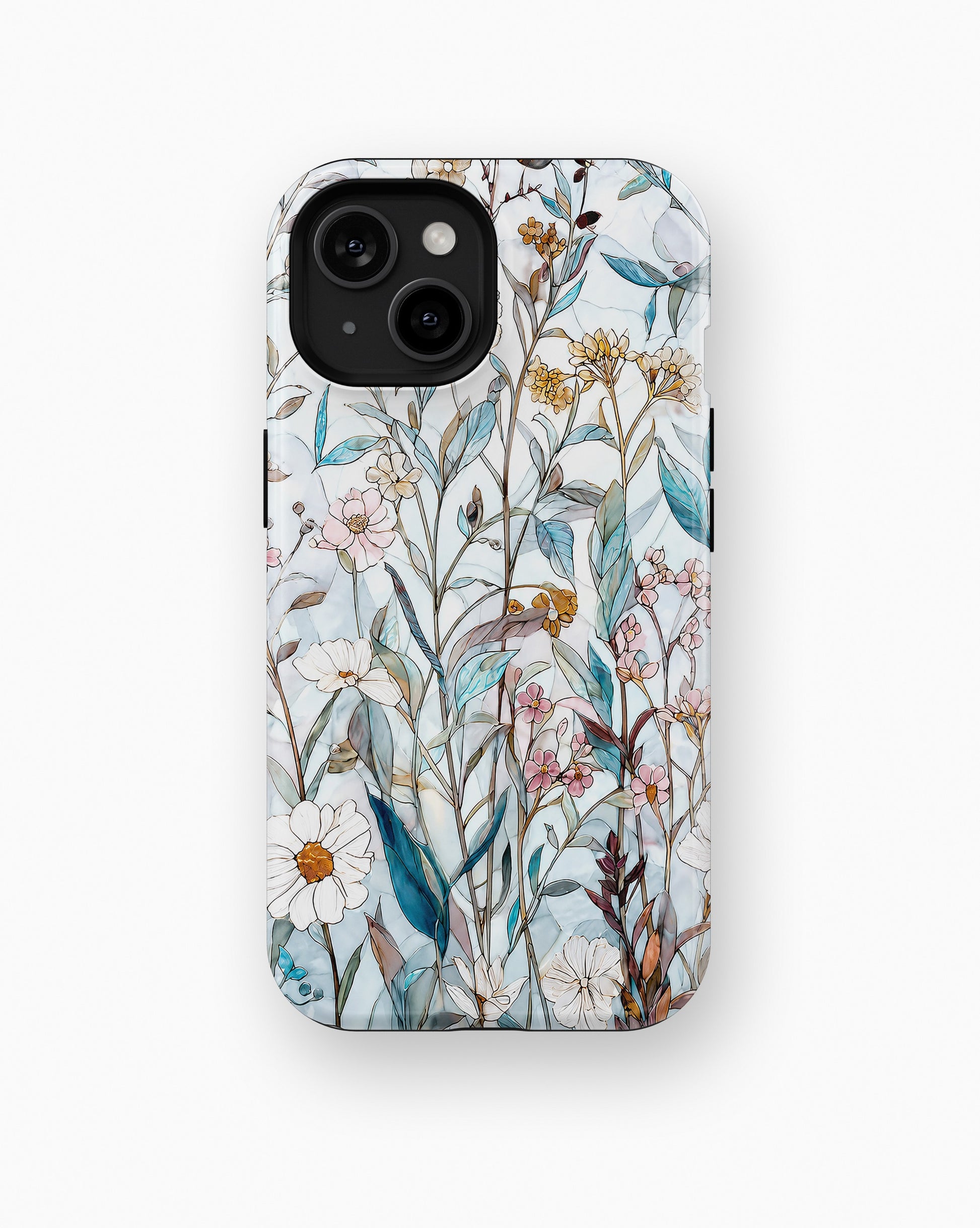 Blue Botanical Wildflower MagSafe iPhone Tough Case product image for iPhone standard and Plus models