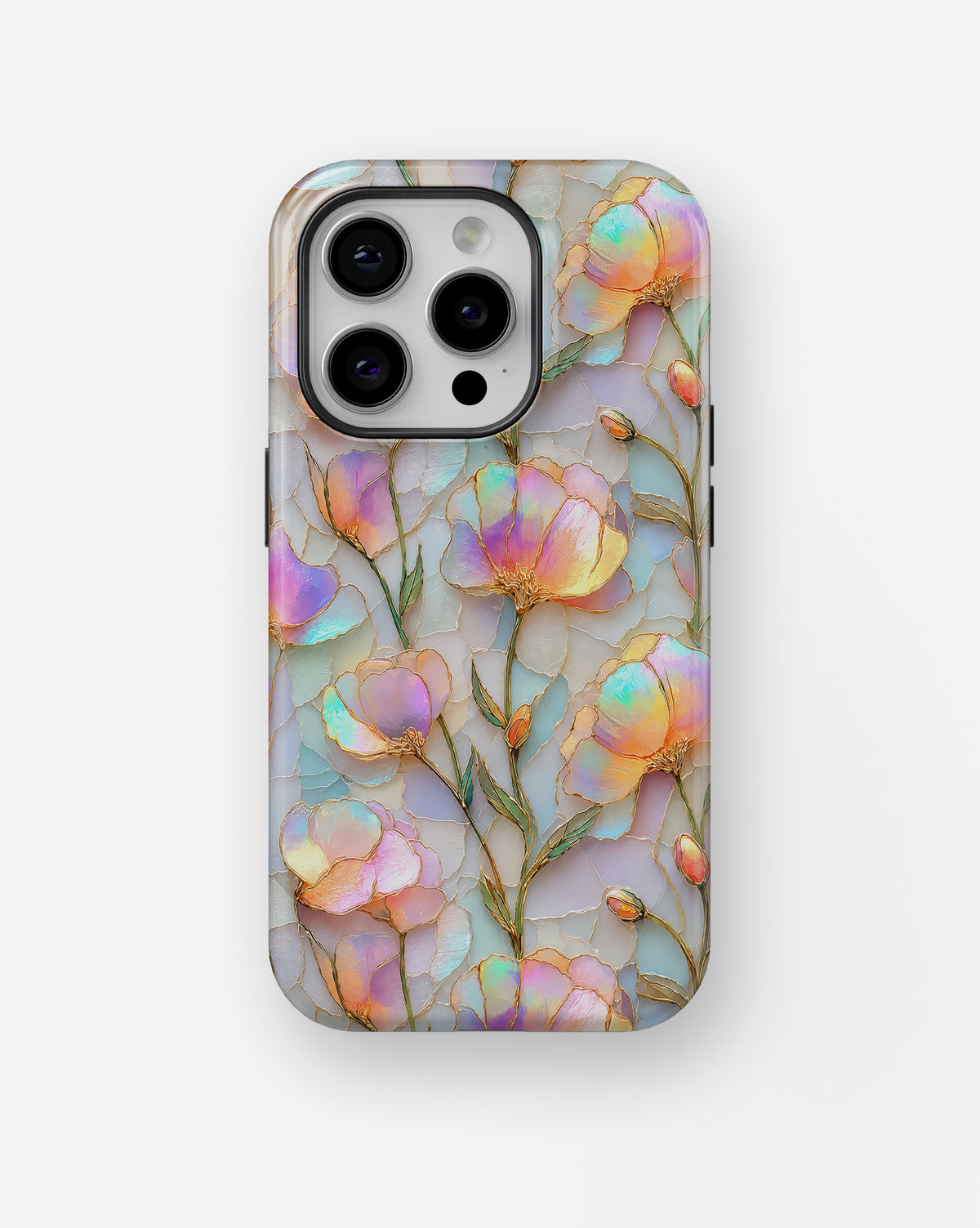 Iridescent Pastel Floral MagSafe iPhone Tough Case product image for iPhone Pro models