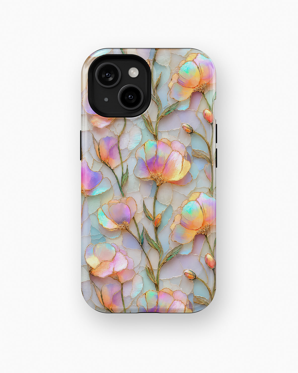Iridescent Pastel Floral MagSafe iPhone Tough Case product image for iPhone standard and Plus models
