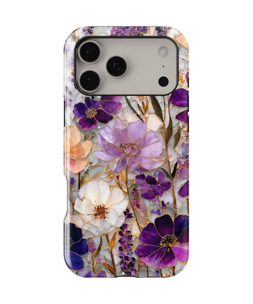 Purple Pressed Flower MagSafe iPhone Tough Case product image for iPhone 17 Pro Max