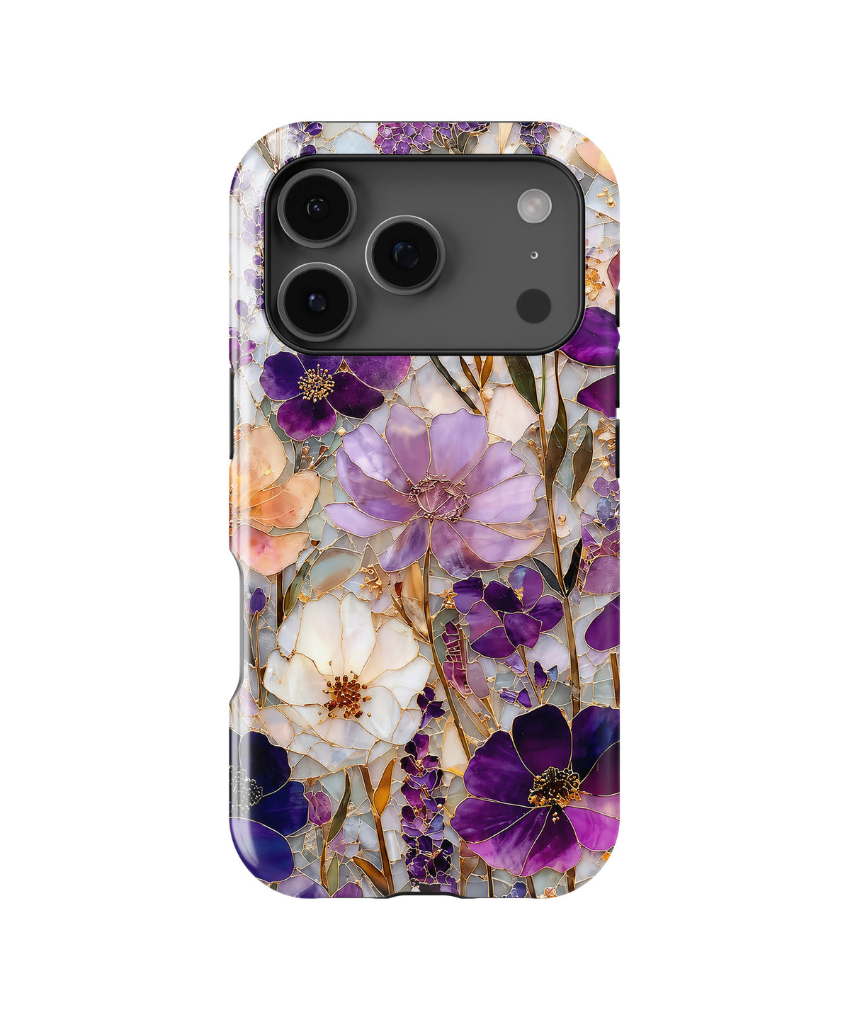 Purple Pressed Flower MagSafe iPhone Tough Case product image for iPhone 17 Pro